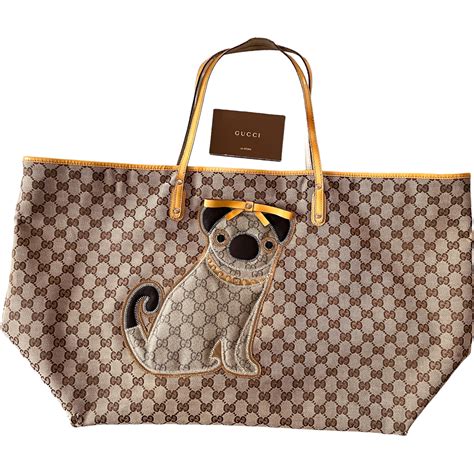 gucci dog tote|gucci tote with cat.